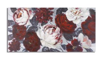 Vászon kép, pünkösdi rózsák,120x60 cm piros, fehér, sötétzöld - ROSES2 - Butopêa